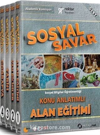 2018 KPSS ÖABT SosyalSavar Sosyal Bilgiler Öğretmenliği Konu Anlatımlı Alan Eğitimi (4 Kitap)