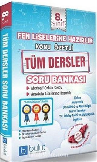 8. Sınıf Fen Liselerine Hazırlık Konu Özetli Tüm Dersler Soru Bankası