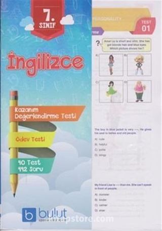 7. Sınıf İngilizce Kazanım Değerlendirme ve Ödev Testleri