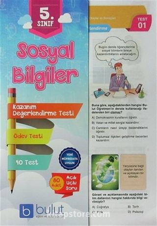 5. Sınıf Sosyal Bilgiler Kazanım Değerlendirme ve Ödev Testleri