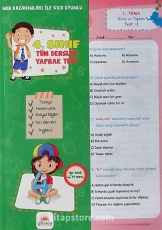 4. Sınıf Tüm Dersler Yaprak Test