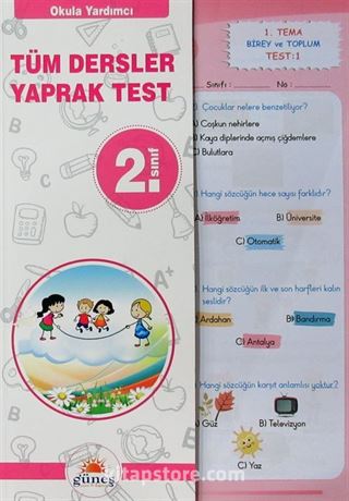 2. Sınıf Tüm Dersler Yaprak Test