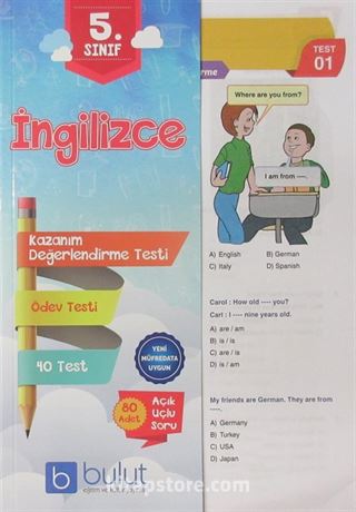 5. Sınıf İngilizce Kazanım Değerlendirme ve Ödev Testleri