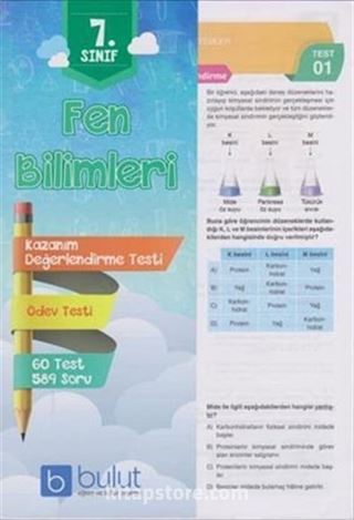 7. Sınıf Fen Bilimleri Kazanım Değerlendirme ve Ödev Testleri