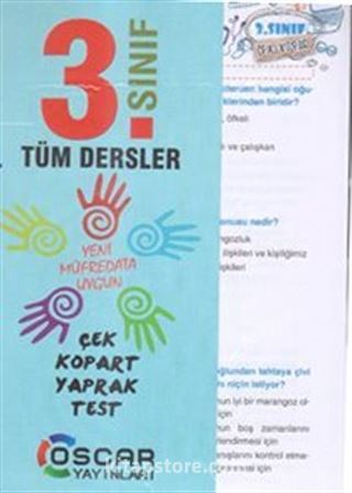 3. Sınıf Tüm Dersler Çek Kopart Yaprak Test