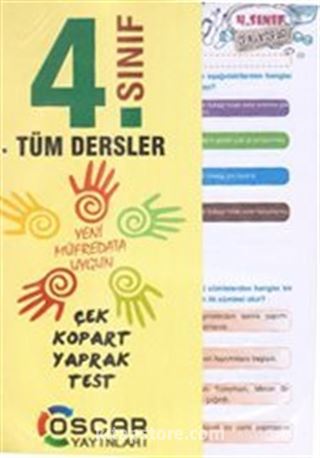 4. Sınıf Tüm Dersler Çek Kopart Yaprak Test