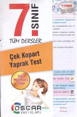 7.Sınıf Tüm Dersler Çek Kopart Yaprak Test