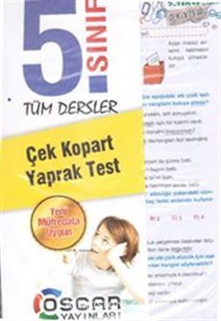 5. Sınıf Tüm Dersler Çek Kopart Yaprak Test