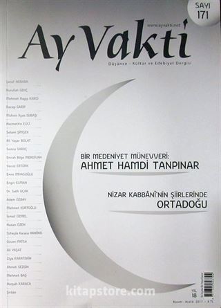 Ayvakti Aylık Düşünce-Kültür ve Edebiyat Dergisi Sayı:171 Kasım-Aralık 2017