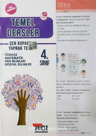 4. Sınıf Temel Dersler Çek Kopart Yaprak Test