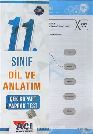 11. Sınıf Dil ve Anlatım Çek Kopart Yaprak Test