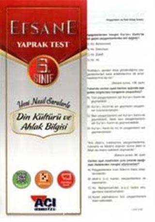 6. Sınıf Din Kültürü ve Ahlak Bilgisi Çek Kopart Yaprak Test