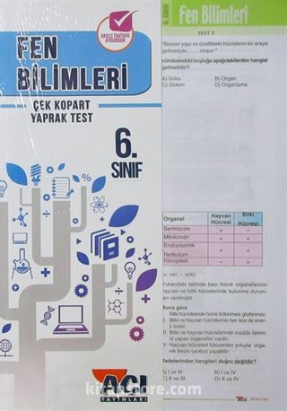 6. Sınıf Fen Bilimleri Çek Kopart Yaprak Test