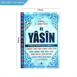 Yasin-i Şerif Türkçe Okunuşlu ve Mealli (Mavi Kapak-Orta Boy-Sesli Yasin)