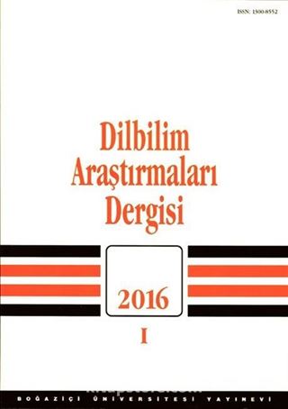 Dilbilim Araştırmaları Dergisi 2016/I