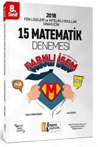 8. Sınıf Fen Liseleri ve Nitelikli Okullar Sınavı İçin Matematik 15 Deneme