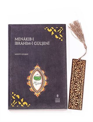 Menakıb-ı İbrahim Gülşeni + Ahşap Ayraç - Lale - Rölyef Cevizli