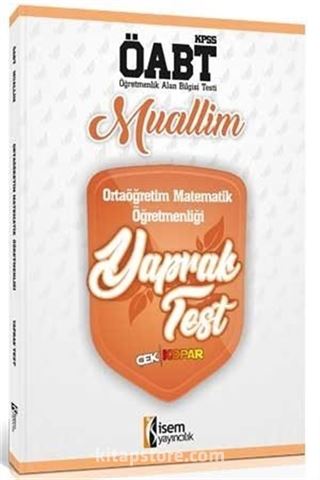 2019 ÖABT Muallim Ortaöğretim Matematik Öğretmenliği Yaprak Test