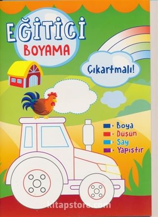 Eğitici Boyama Çıkartmalı (Yeşil)