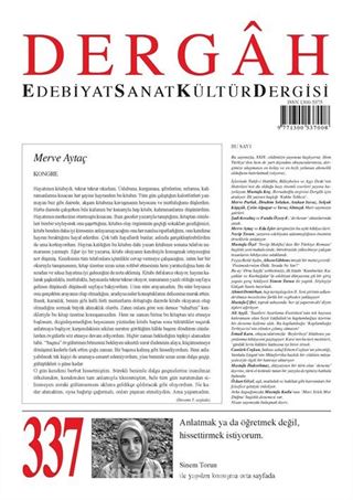 Dergah Edebiyat Sanat Kültür Dergisi Sayı 337 Mart 2018