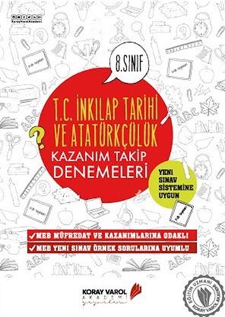 8. Sınıf T.C. İnkılap Tarihi ve Atatürkçülük Kazanım Takip Denemeleri