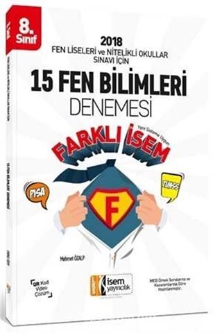 8. Sınıf Fen Liseleri ve Nitelikli Okullar Sınavı İçin Fen Bilimleri 15 Deneme