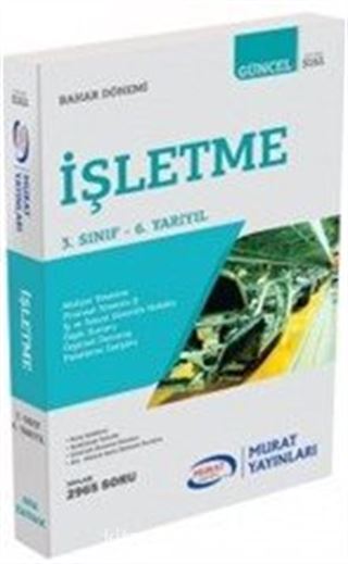 İşletme 3. Sınıf 6. Yarıyıl Bahar Dönemi (5161)