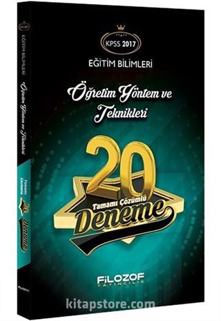 KPSS Eğitim Bilimleri Öğretim Yöntem ve Teknikleri Tamamı Çözümlü 20 Deneme