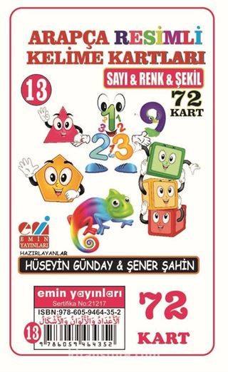 Arapça Resimli Kelime Kartları 13 / Sayı - Renk - Şekil