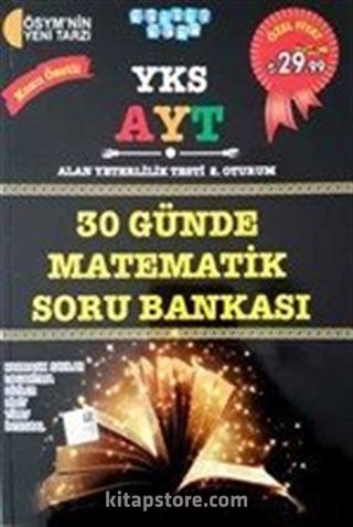 YKS-AYT 30 Günde Matematik Soru Bankası (Karmaşık Sayılar, Logaritma, Diziler, Limit, Türev, İntegral)