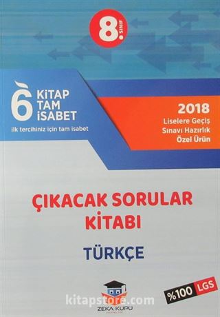 8. Sınıf LGS 6 Tam İsabet Çıkacak Sorular Kitabı Türkçe