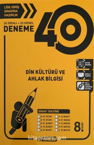 8. Sınıf Din Kültürü ve Ahlak Bilgisi 40 Deneme