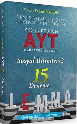 YKS Lemma 2. Oturum AYT Sosyal Bilimler-2 15 Deneme