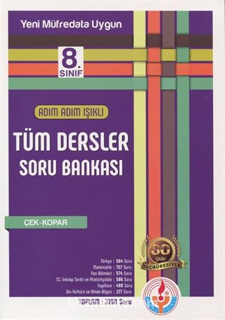 8. Sınıf Adım Adım Işıklı Tüm Dersler Soru Bankası