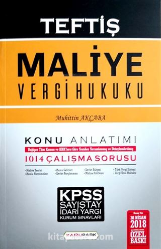 Teftiş Maliye Vergi Hukuku Konu Anlatım 1014 Çalışma Soru