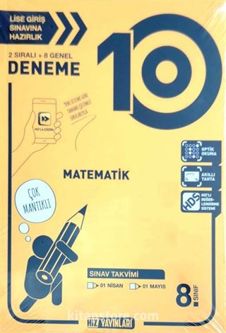 8. Sınıf Lise Giriş Sınavına Hazırlık Matematik 10 Deneme