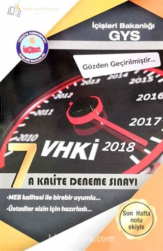 İçişleri Bakanlığı GYS VHKİ 7 A Kalite Deneme Sınavı Son Hafta Notu Ekiyle