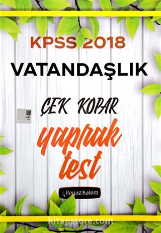 2018 KPSS Vatandaşlık Çek Kopar Yaprak Test