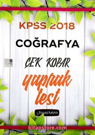 2018 KPSS Coğrafya Çek Kopar Yaprak Test