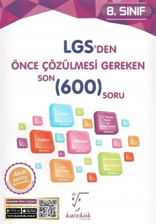 8. Sınıf LGS' den Önce Çözülmesi Gereken Son 600 Soru