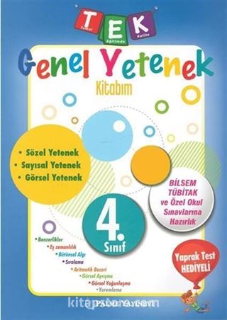 4. Sınıf Genel Yetenek TEK Kitabım - Yaprak Test Hediyeli