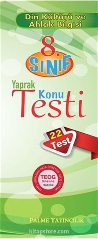 8.Sınıf Din Kültürü ve Ahlak Bilgisi Yaprak Testi