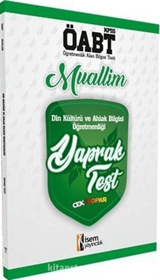 2018 ÖABT Muallim Din Kültürü ve Ahlak Bilgisi Öğretmenliği Çek Kopar Yaprak Test