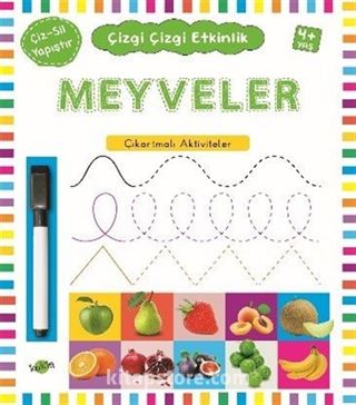 Meyveler (4 Yaş+) / Çıkartmalı Çizgi Çizgi Etkinlik