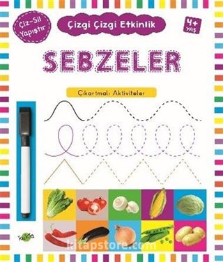 Sebzeler (4 Yaş+) / Çıkartmalı Çizgi Çizgi Etkinlik