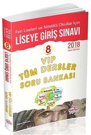 8. Sınıf Fen Liseleri ve Nitelikli Okullar İçin Liseye Giriş Sınavı Vip Tüm Dersler Soru Bankası