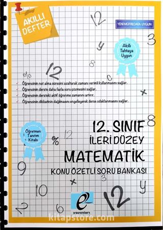 12. Sınıf İleri Düzey Matematik Konu Özetli Soru Bankası Akıllı Defter