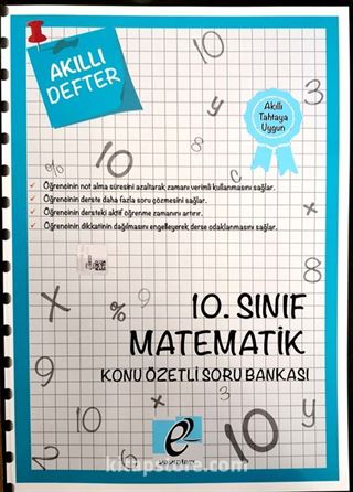 10. Sınıf Matematik Konu Özetli Soru Bankası Akıllı Defter