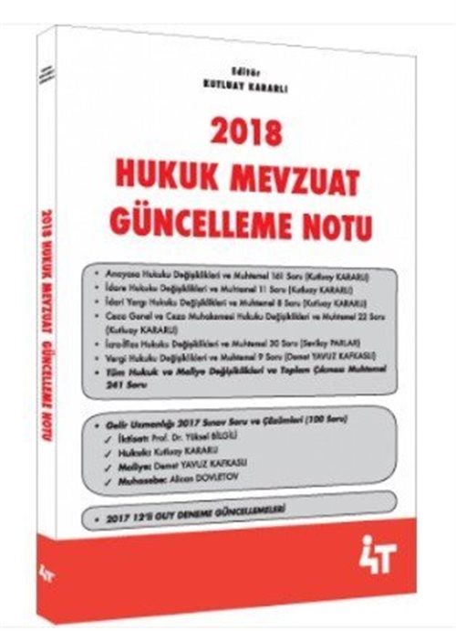 2018 Hukuk Mevzuat Güncelleme Notu