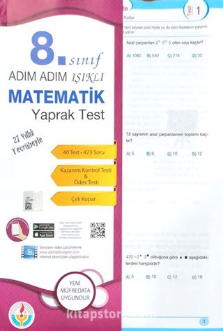 8. Sınıf Adım Adım Işıklı Matematik Yaprak Test